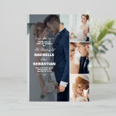 Elegant Modern Collage Wedding Invitation | Rachel 箔招待状 (立ち正面)