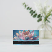 Elegant Modern Colorful Lotus Flower Logo Yoga 名刺 (スタンド正面)