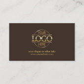Elegant Modern Company Business Logo Brown & Gold ロイヤリティカード (裏面)