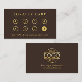 Elegant Modern Company Business Logo Brown & Gold ロイヤリティカード