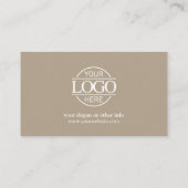 Elegant Modern Company Business Logo Taupe Beige ロイヤリティカード (裏面)