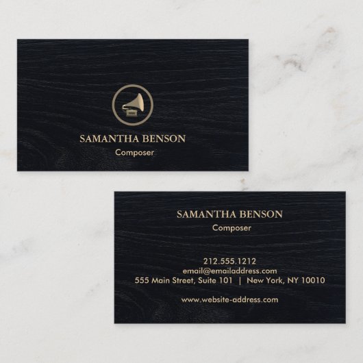 Elegant Modern Composer Arranger Music Musician  名刺 (正面/裏面)