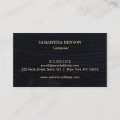 Elegant Modern Composer Arranger Music Musician  名刺 (裏面)