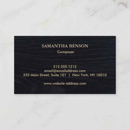 Elegant Modern Composer Arranger Music Musician 名刺 (裏面)