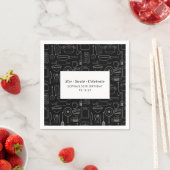 Elegant Modern Cooking Party Chef Birthday Party スタンダードカクテルナプキン (インサイチュ)