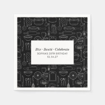 Elegant Modern Cooking Party Chef Birthday Party