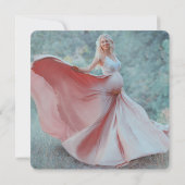 Elegant Modern Coquette Bow Pink Photo Baby Shower 招待状 (裏面)