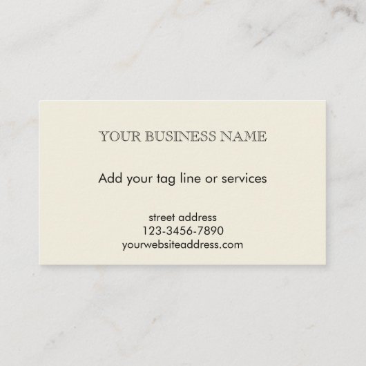 Elegant Modern Cream Custom Floral Photo Template 名刺 (裏面)