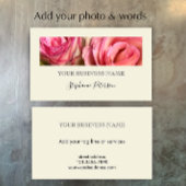 Elegant Modern Cream Custom Floral Photo Template  名刺