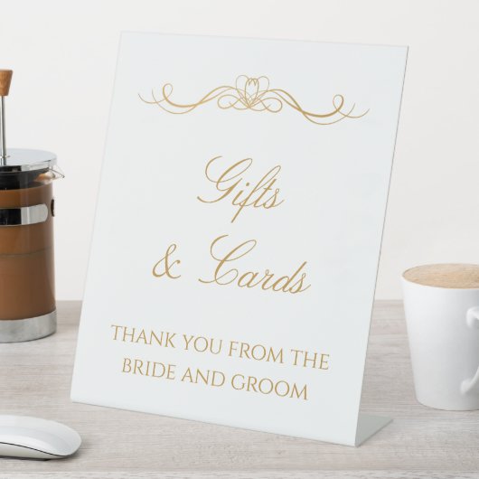Elegant Modern Custom Gold Script Gifts Wedding 台座サイン (インサイチュ)