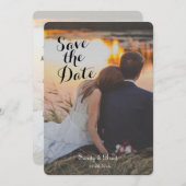 Elegant Modern Custom  Photo Save The Date Wedding 招待状 (正面/裏面)