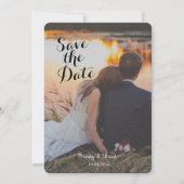 Elegant Modern Custom  Photo Save The Date Wedding 招待状 (正面)