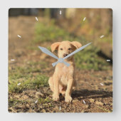 Elegant Modern Custom Wall Clock Add Your Own スクエア壁時計 (正面)