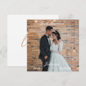 Elegant Modern Custom Wedding Photo Thank You Card (正面/裏面)