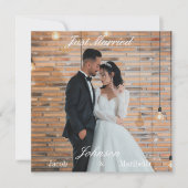 Elegant Modern Custom Wedding Photo Thank You Card (正面)