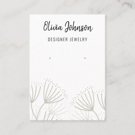 Elegant Modern Dandelion Jewelry Earring Display  名刺 (正面)