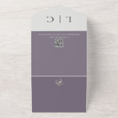 Elegant modern dark purple wedding photo with RSVP オールインワン招待状 (外側)