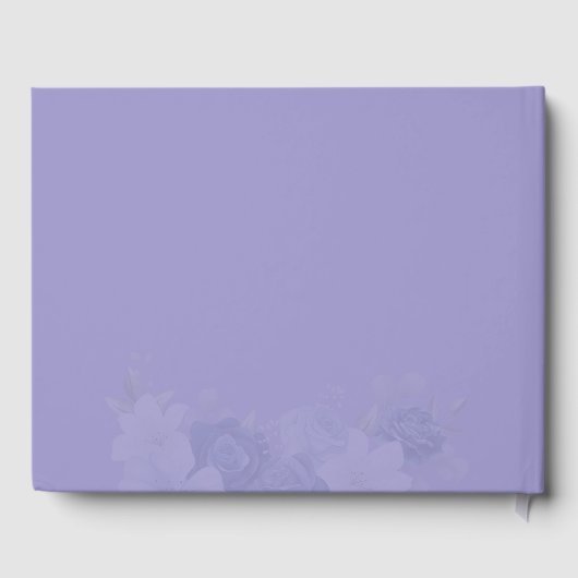 Elegant Modern Dusty Blue Floral Wedding ゲストブック (裏面)