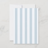 Elegant Modern Dusty Blue Striped Wedding 出欠カード (裏面)