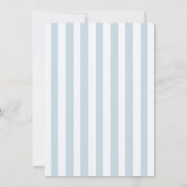 Elegant Modern Dusty Blue Striped Wedding 招待状 (裏面)