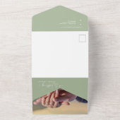 Elegant Modern Dusty Green Arch QR Code Photo  オールインワン招待状 (外側)