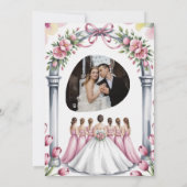 Elegant Modern Dusty Pink Rose Floral Wedding 招待状 (裏面)