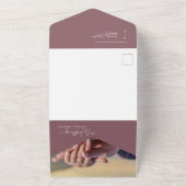 Elegant Modern Dusty Purple Arch QR Code Photo  オールインワン招待状 (外側)