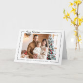 Elegant Modern Family Christmas Greeting Card カード (黄色い花)