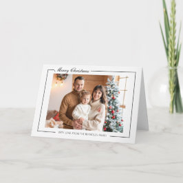 Elegant Modern Family Christmas Greeting Card カード