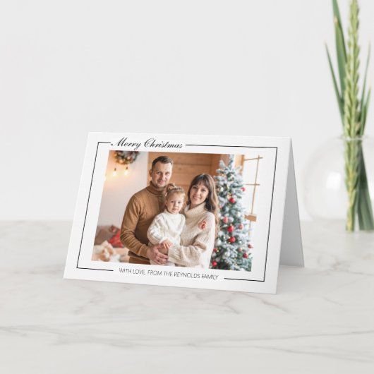 Elegant Modern Family Christmas Greeting Card カード (正面)