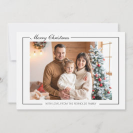 Elegant Modern Family Flat Christmas Greeting Card サンキューカード