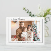Elegant Modern Family Flat Christmas Greeting Card サンキューカード (スタンド正面)