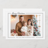 Elegant Modern Family Flat Christmas Greeting Card サンキューカード (正面/裏面)