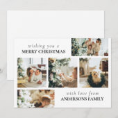 Elegant Modern Family Photo Collage Christmas Card シーズンカード (正面/裏面)
