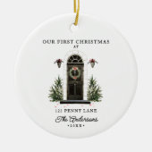 Elegant Modern First Christmas In A New Home Photo セラミックオーナメント (正面)