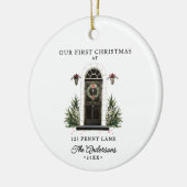 Elegant Modern First Christmas In A New Home Photo セラミックオーナメント (左)