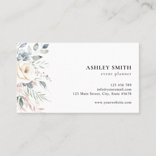 Elegant Modern Floral 名刺 (裏面)