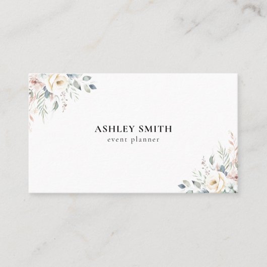 Elegant Modern Floral 名刺 (正面)