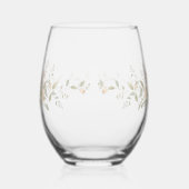 Elegant Modern floral Bird Overlay Flowers wedding ステムなしワイングラス (右)