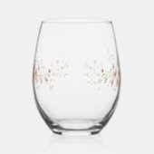 Elegant Modern floral Bird Overlay Flowers wedding ステムなしワイングラス (右)