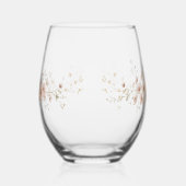 Elegant Modern floral Bird Overlay Flowers wedding ステムなしワイングラス (左)