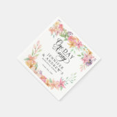 Elegant Modern Floral Classic | Rehearsal Dinner スタンダードカクテルナプキン (角)