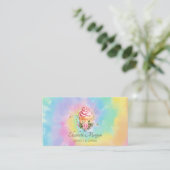 Elegant Modern Floral Cupcake Tie Dye Bakery 名刺 (スタンド正面)