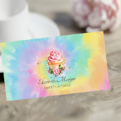 Elegant Modern Floral Cupcake Tie Dye Bakery 名刺
