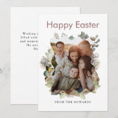 Elegant Modern Floral Easter | Happy Easter Photo シーズンカード (正面/裏面)
