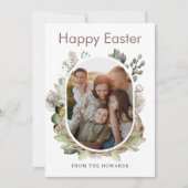 Elegant Modern Floral Easter | Happy Easter Photo シーズンカード (正面)