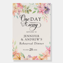Elegant Modern Floral Rehearsal Dinner Sign