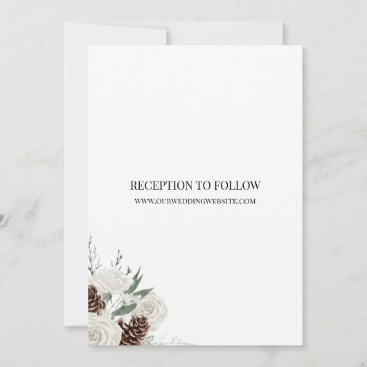 Elegant Modern Floral Wedding Invitation 招待状 (裏面)