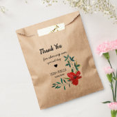 Elegant Modern Floral Wedding Thank You フェイバーバッグ (封をした状態)