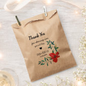 Elegant Modern Floral Wedding Thank You フェイバーバッグ (クリップ留めされた状態)